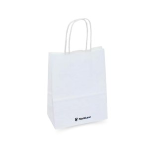 Shopper carta bianca (cordino) 15x20+08cm