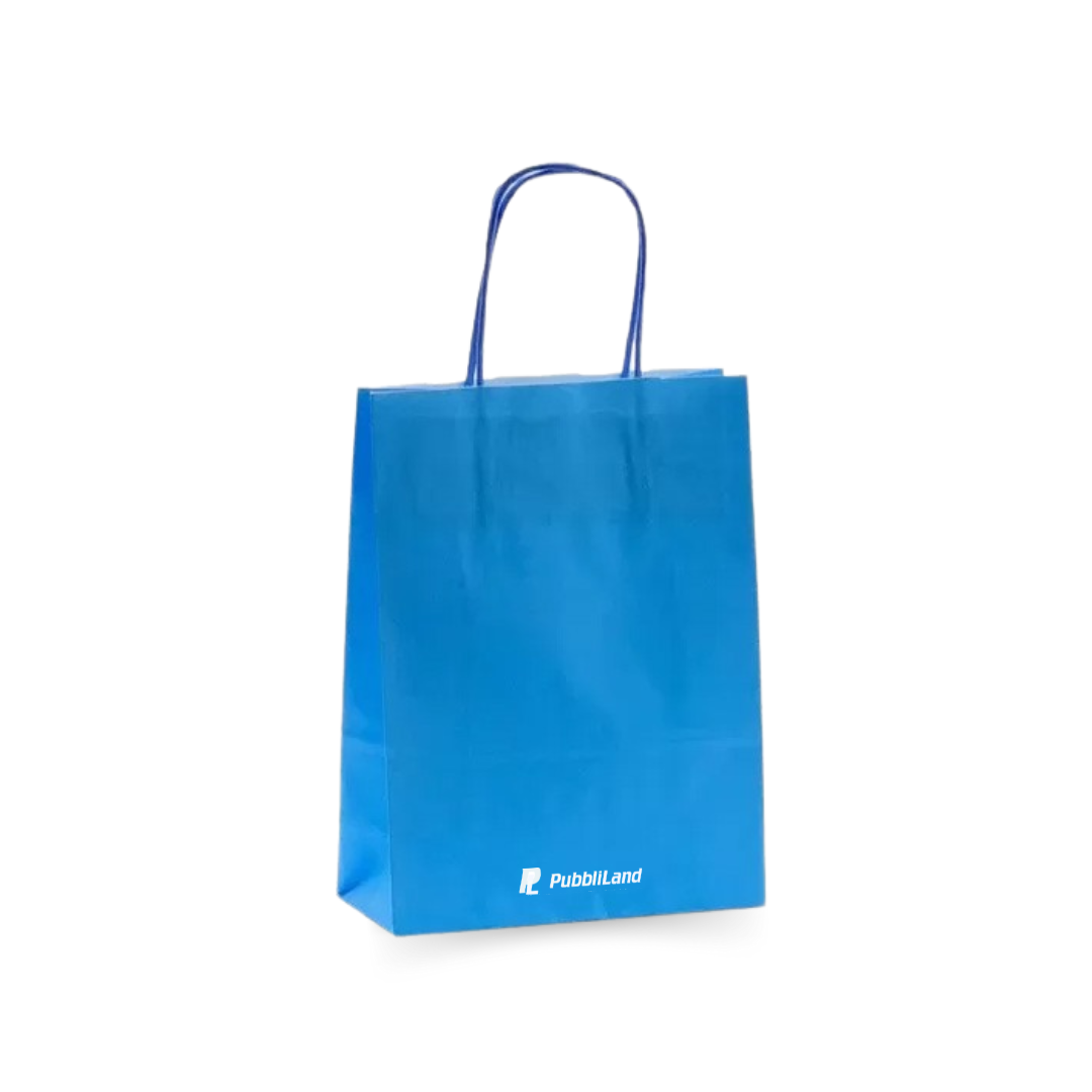 Shopper carta colorata (cordino) 18x24+08cm