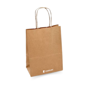 Shopper carta riciclata avana (cordino) 32×28+13cm
